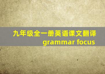 九年级全一册英语课文翻译grammar focus